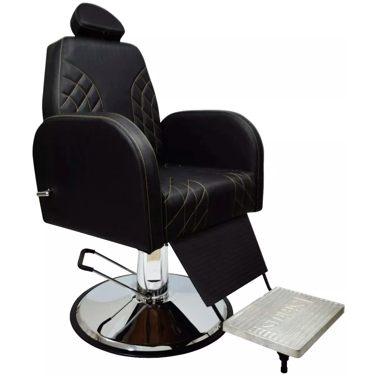 Poltrona Cadeira Reclinável para Cabeleireiro e Barbeiro Preto
