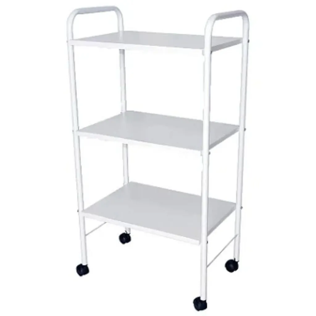 Carrinho Auxiliar 3 Prateleiras Branco Estética Beleza10