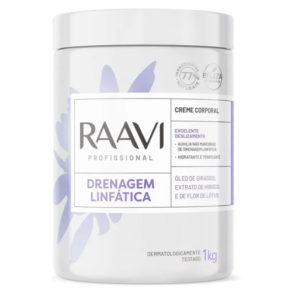 Creme Corporal Drenagem Linfática 1kg Raavi