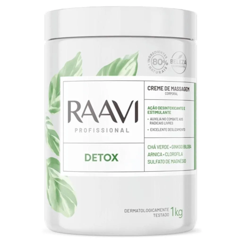 Creme de Massagem Corporal Detox 1kg Raavi