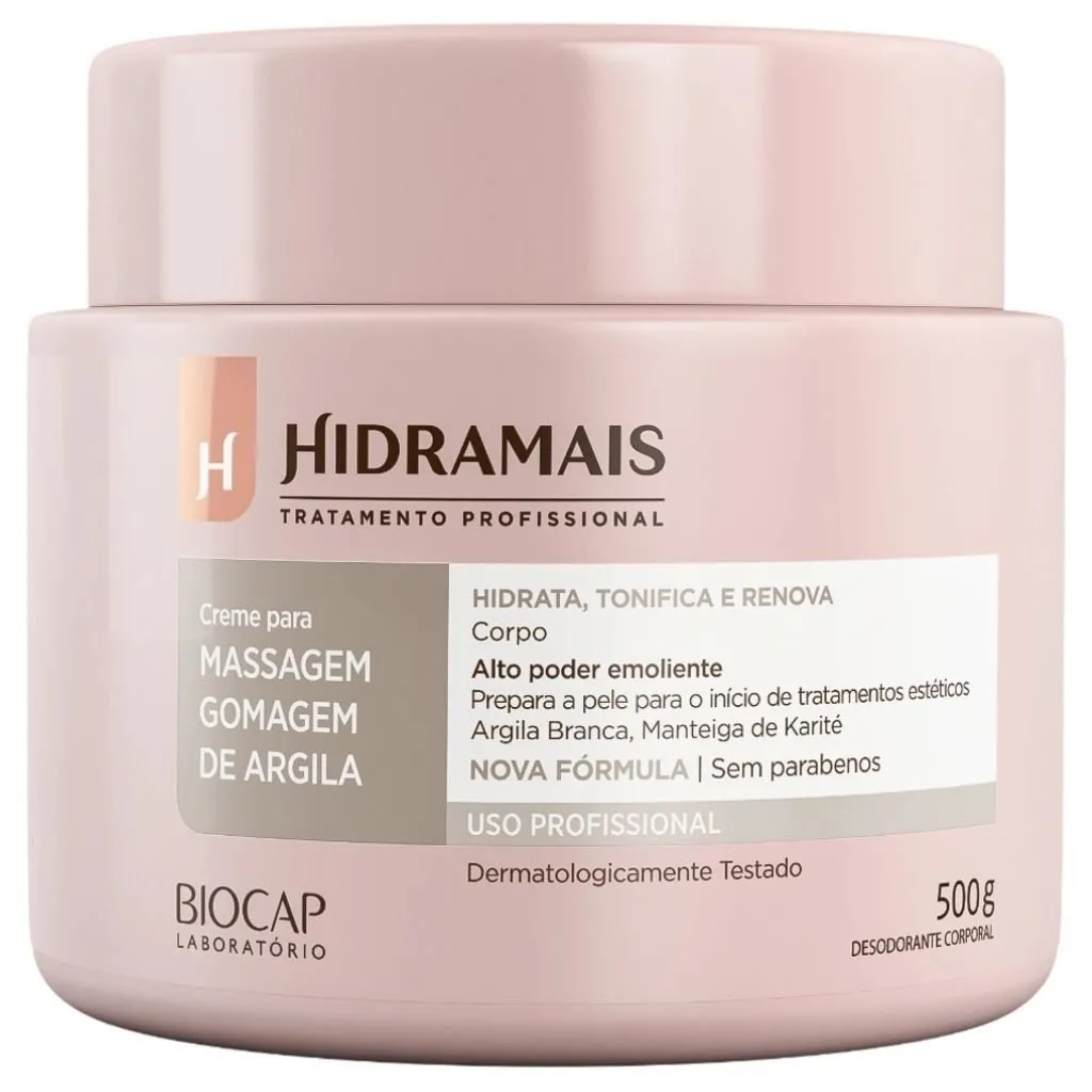 Creme para Massagem Gomagem de Argila Branca 500g Hidramais