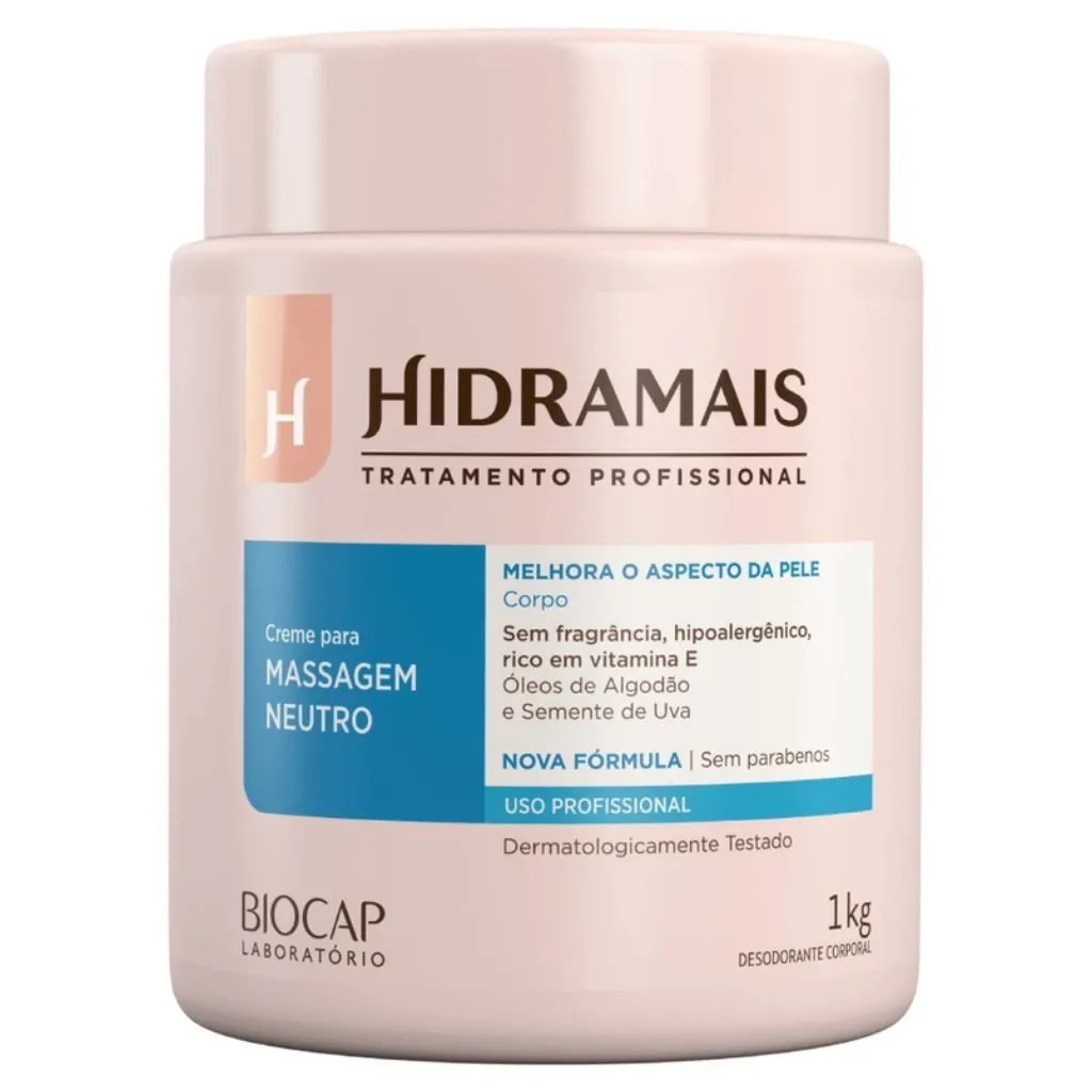 Creme para Massagem Hipoalergênico Neutro 1kg Hidramais