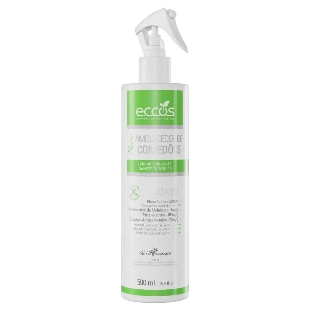 Emoliente Líquido Nano Amolecedor de Comedões Eccos 500ml