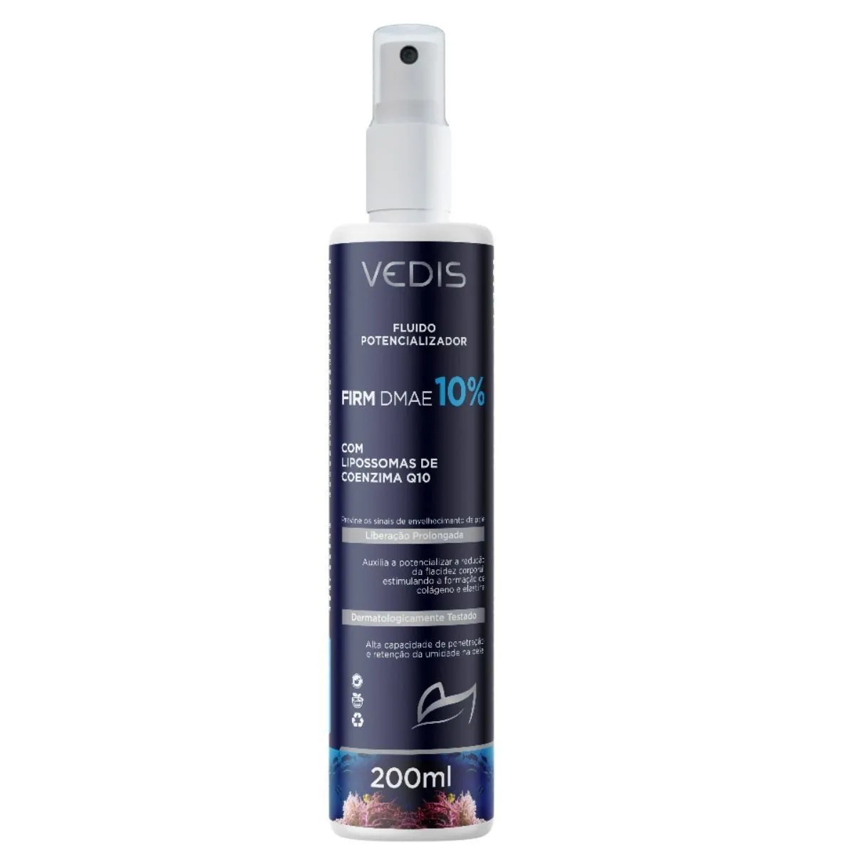 Fluído para Flacidez Corporal Vedis Firm DMAE 10% 200ml  - Tonificação e Firmeza da Pele