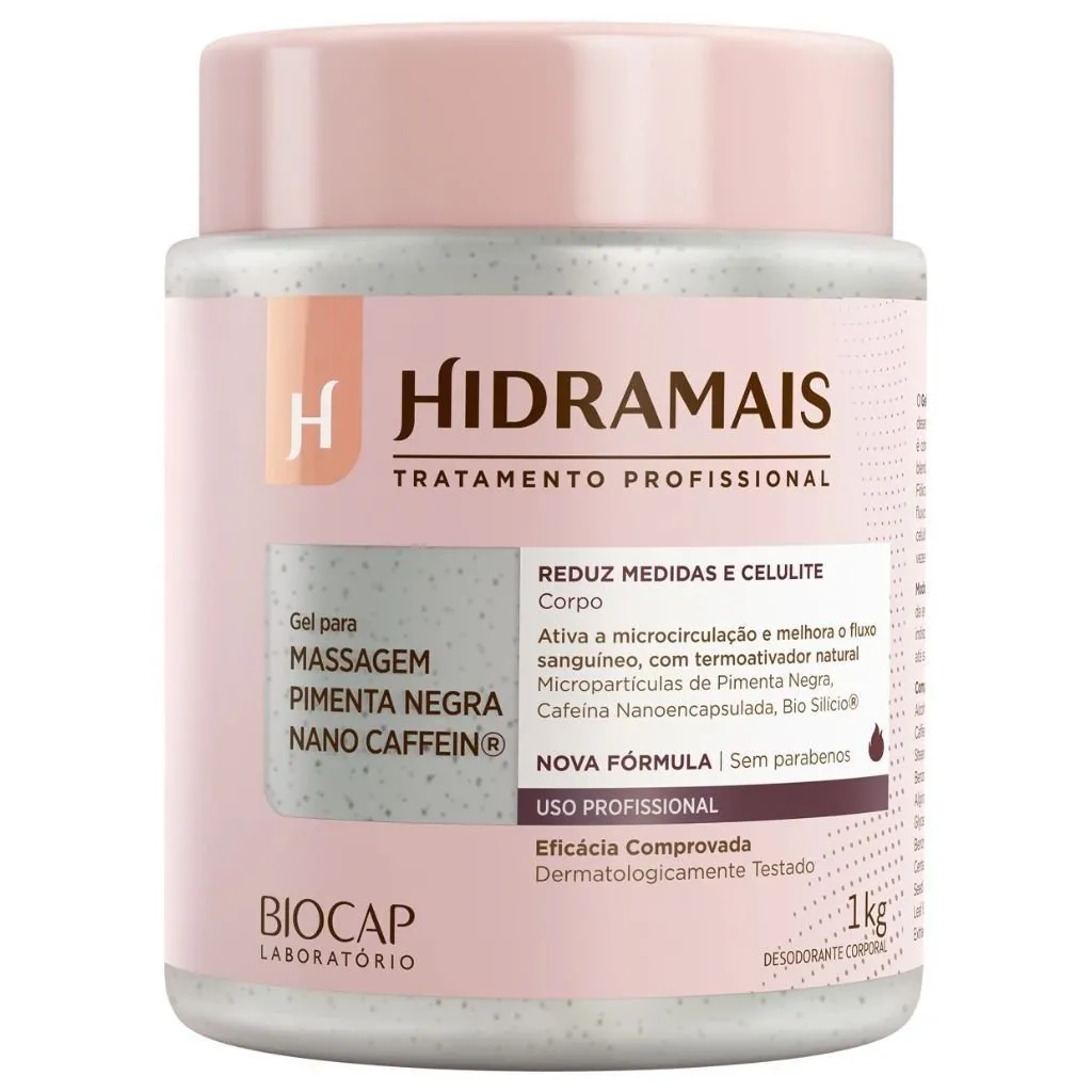 Gel de Massagem Pimenta Negra Nano Caffein 1kg Hidramais