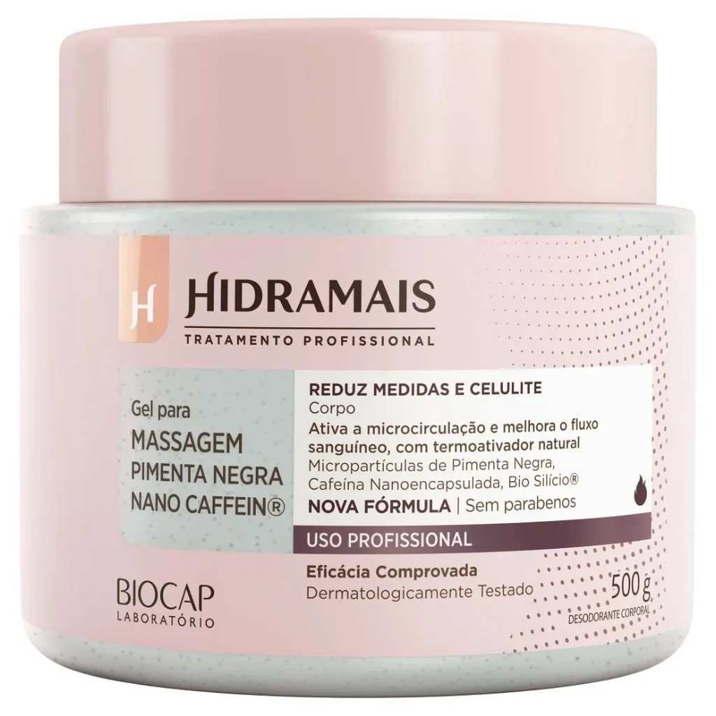 Gel de Massagem Pimenta Negra Nano Caffein 500g Hidramais