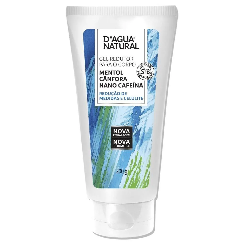 Gel Redutor Mentol Cânfora e Cafeína D'agua Natural 200g
