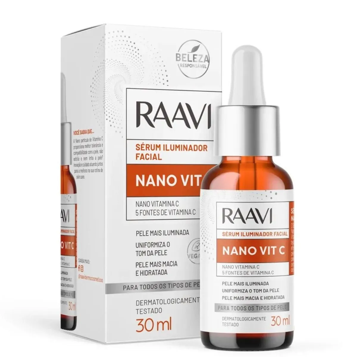 Sérum iluminador Facial Nano Vit C Raavi 30ml