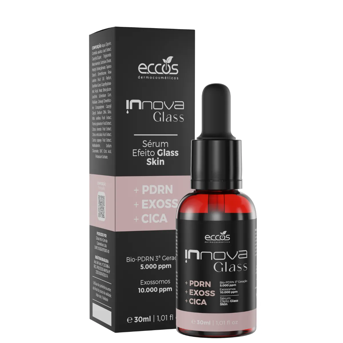 Sérum Innova Glass Skin Eccos 30ml com PDRN e Exossomos Multireparador