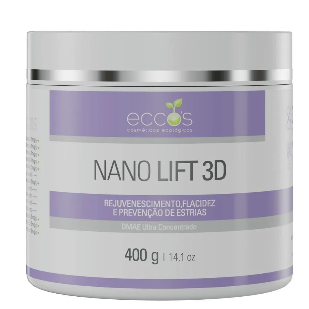 Creme DMAE Nano Lift 3D Eccos 400g Rejuvenescimento, Flacidez e Estrias