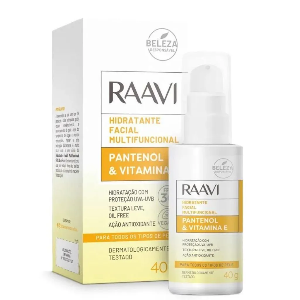 Hidratante Facial com Proteção FPS 30 Multifuncional Raavi 40g