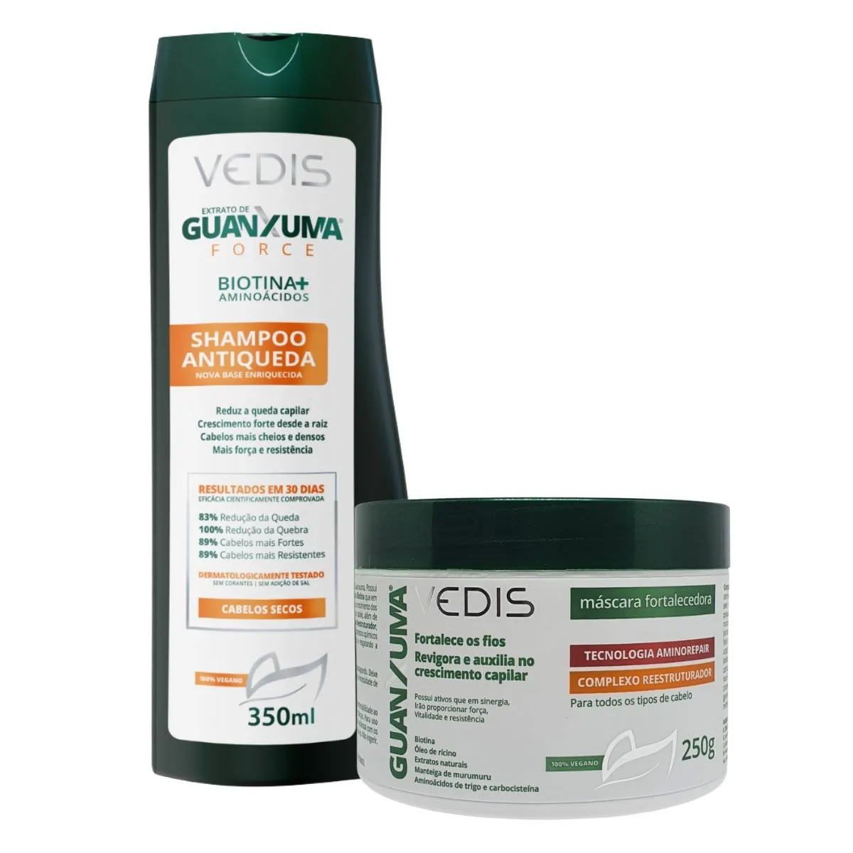 Kit Shampoo Cabelos Secos e Máscara Guanxuma Vedis