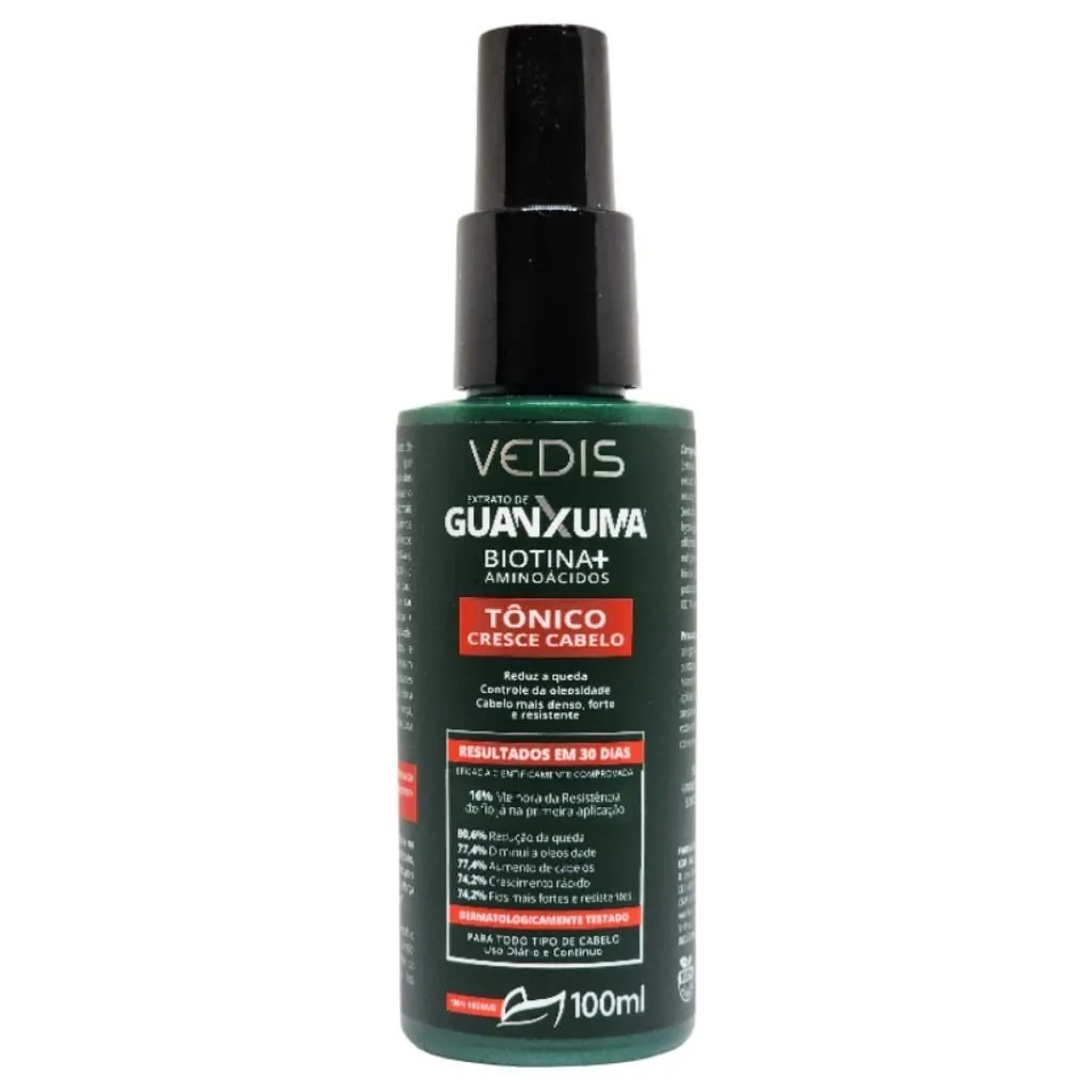 Tônico Capilar Guanxuma Vedis 100ml - Para Crescimento e Queda de Cabelo