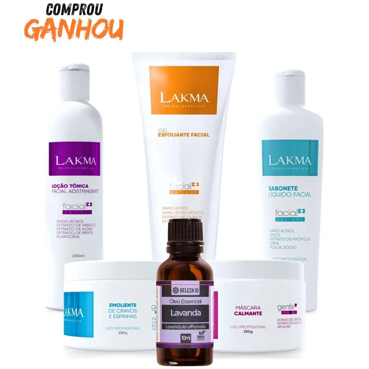 Kit Limpeza de Pele Lakma (5 itens)