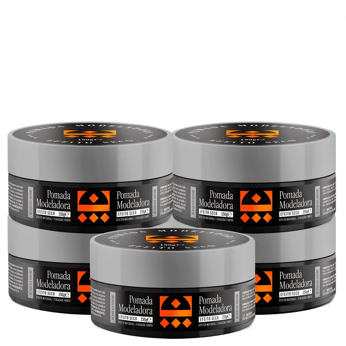 Kit 5 Pomada para Cabelo Efeito Seco Embaixador 150g