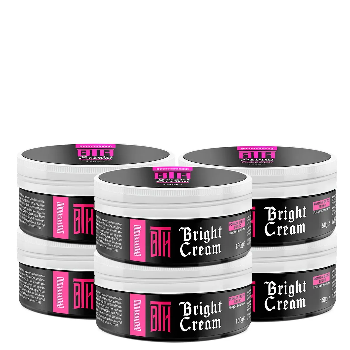 Kit 06 Pomada Efeito Brilho Bright Cream BTH 150g