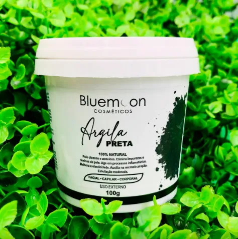 Argila Preta Facial, Corporal e Capilar 100% Natural Blue Moon 100g