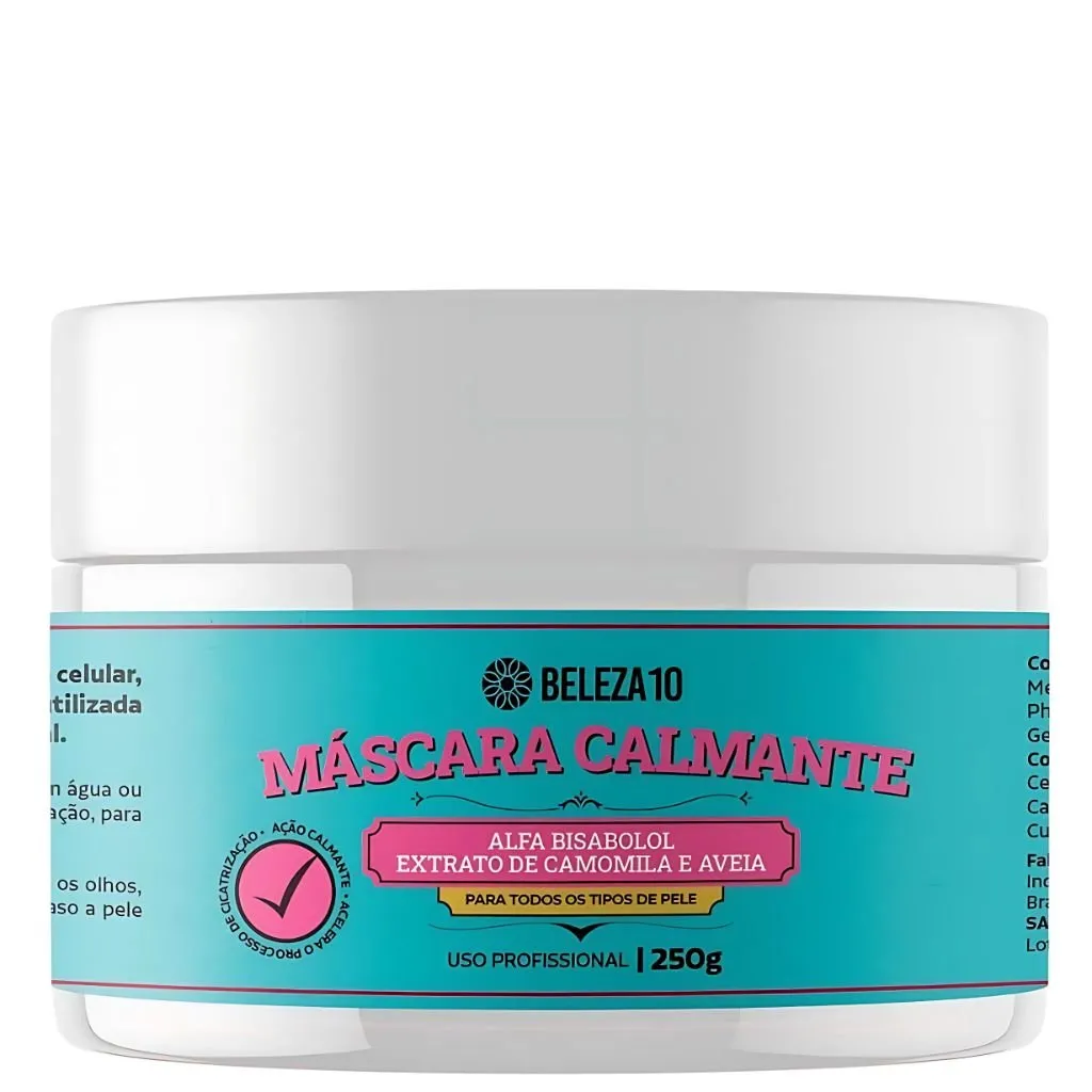 Máscara Calmante Limpeza de Pele 250g Beleza10