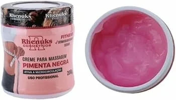 Creme Para Massagem Redutor de Medidas Pimenta Negra Rhenuks 200g