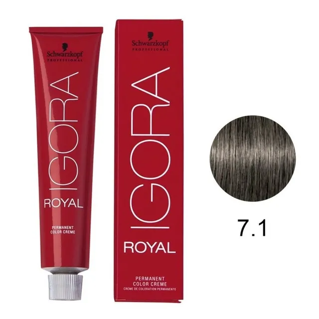 Coloração 7-1 Schwarzkopf Igora Royal 60ml Louro Médio Cinza
