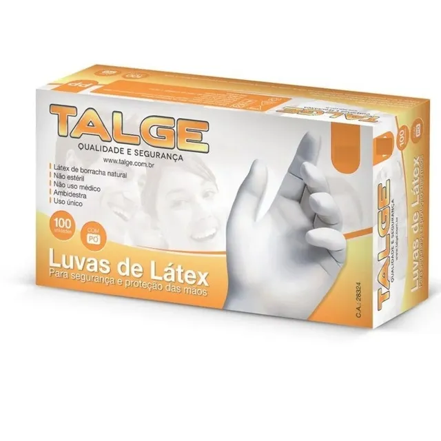 Luvas de Látex Com Pó Talge Tam P 100 unidades