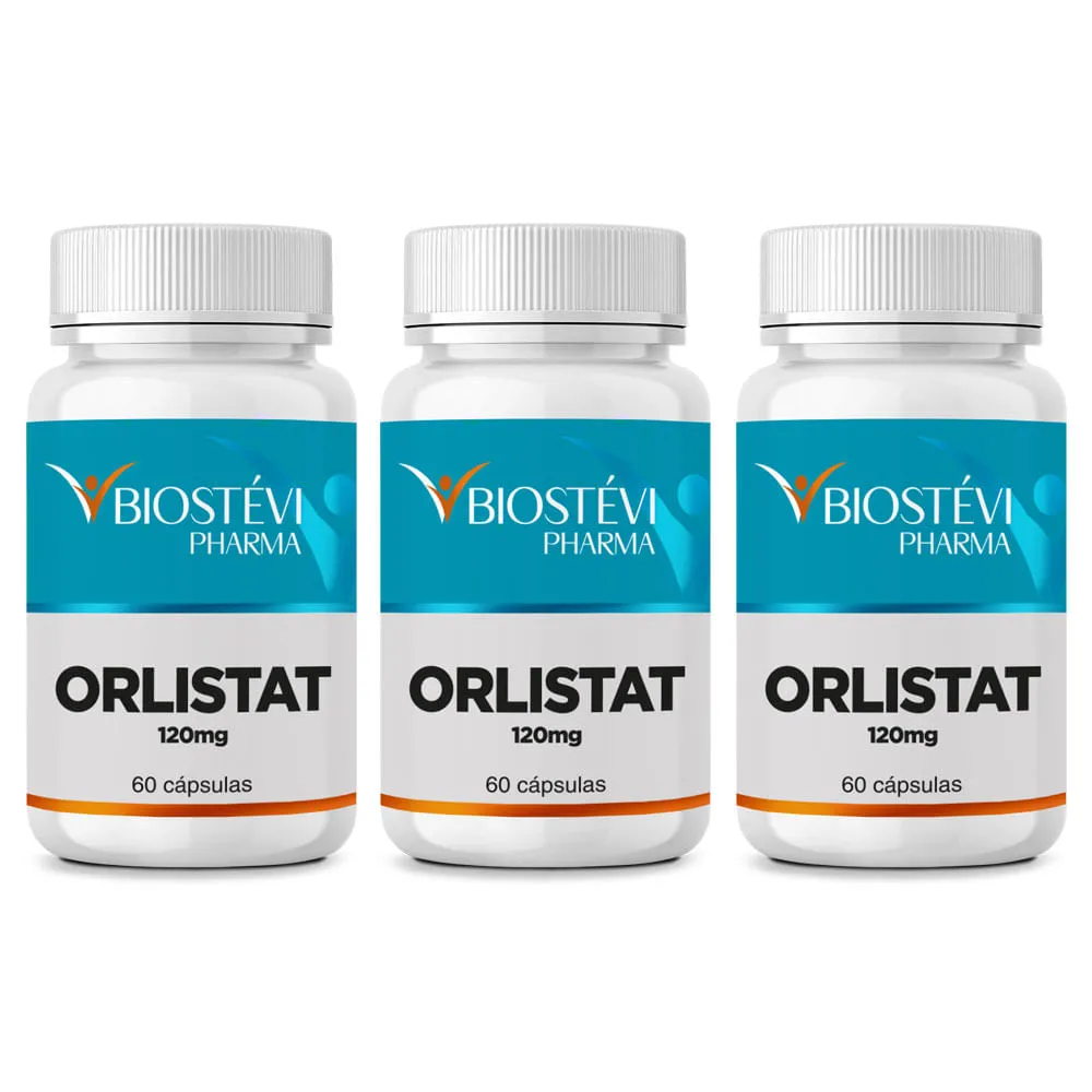 Kit 3 Potes Orlistate 120mg 60 cápsulas