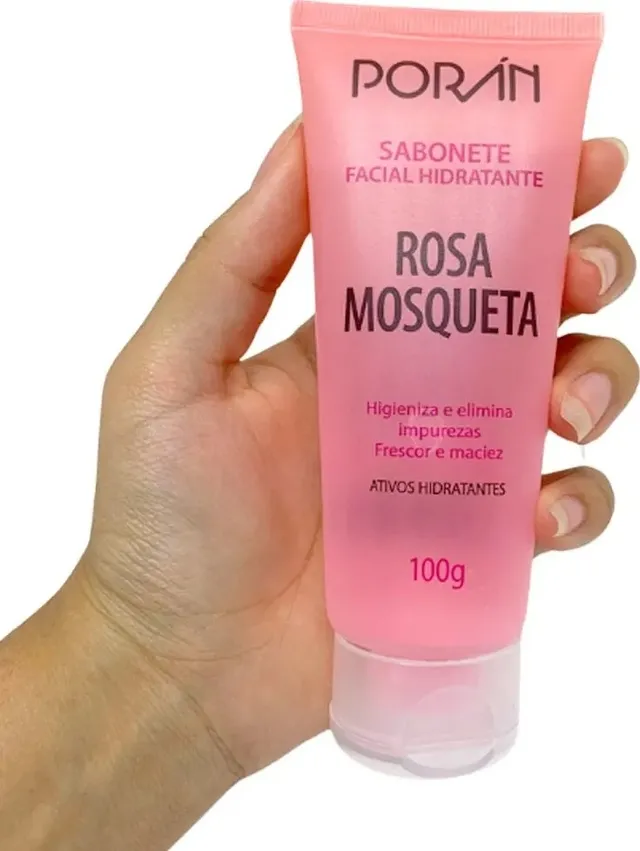 Sabonete Facial Hidratante Rosa Mosqueta Porán 100g