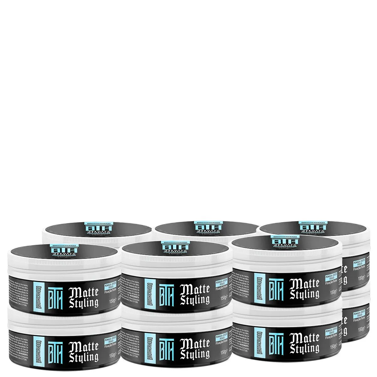 Kit 12 Pomada Efeito Seco Matte Styling BTH 150g