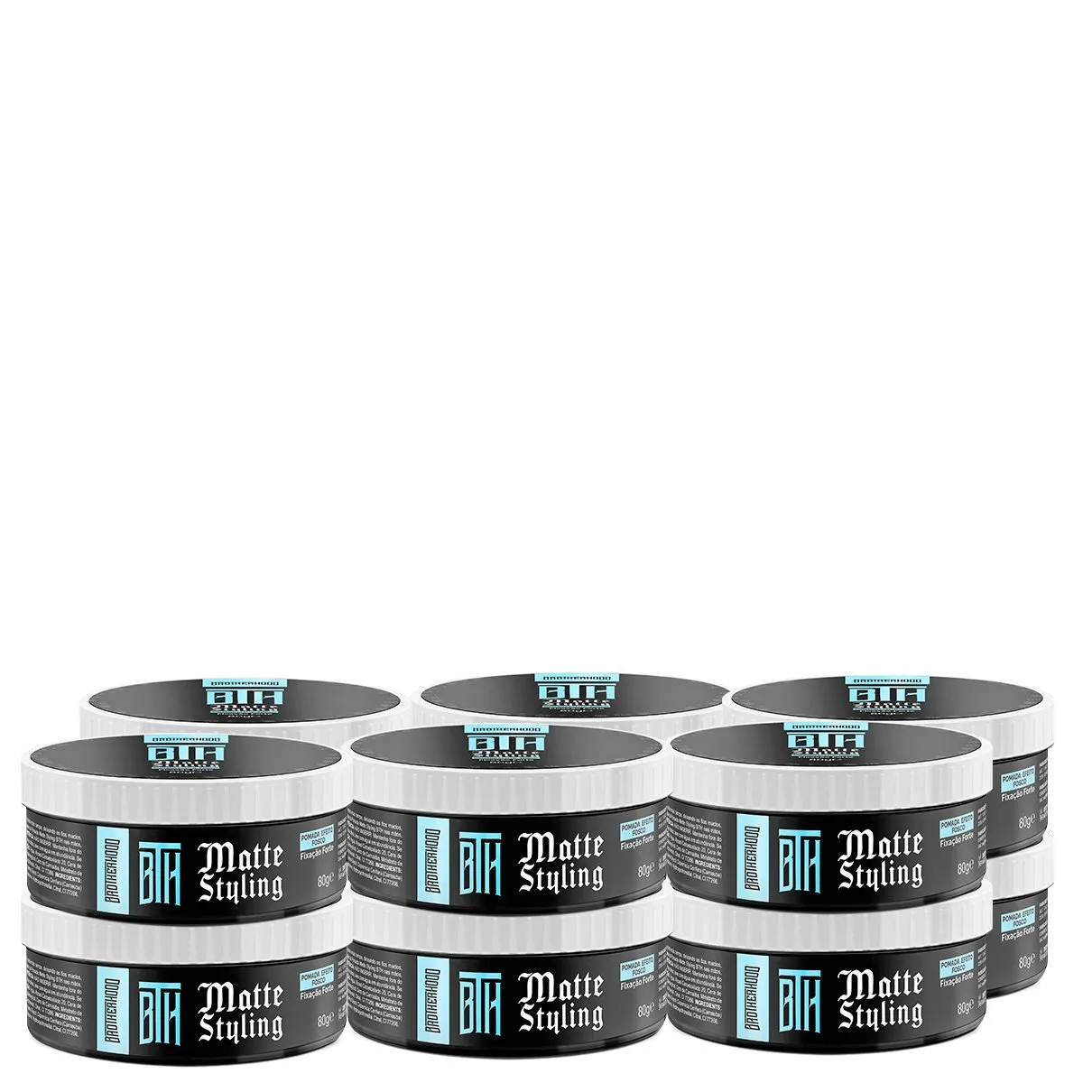 Kit 12 Pomada Efeito Seco Matte Styling BTH 80g