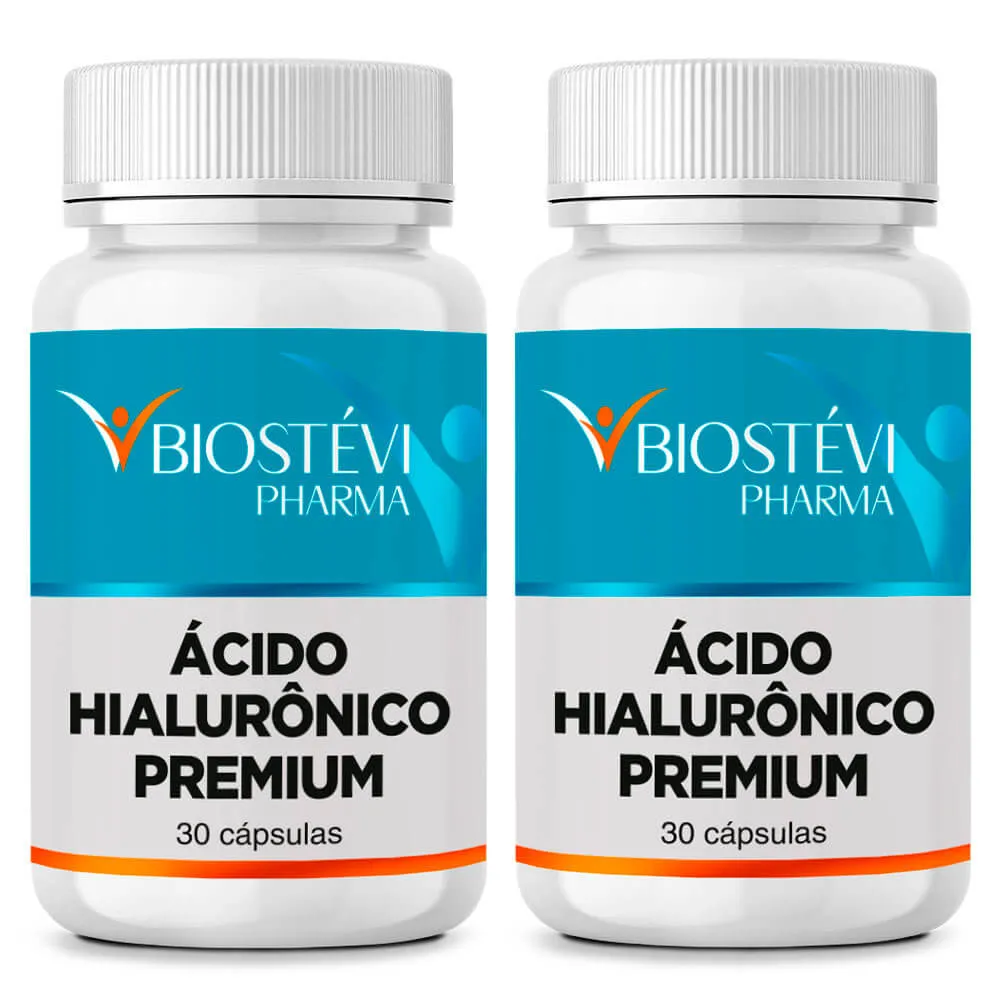 Kit 2 potes ácido hialurônico + dmae + vit c + zinco + manganês 50mg 30 cápsulas premium