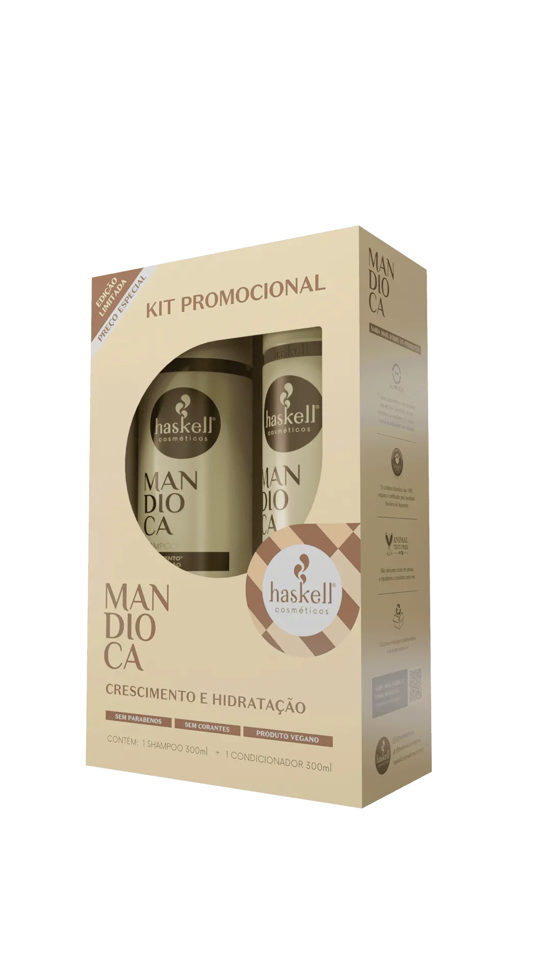 Kit Mandioca Shampoo e Condicionador 300ml - Haskell Cosméticos