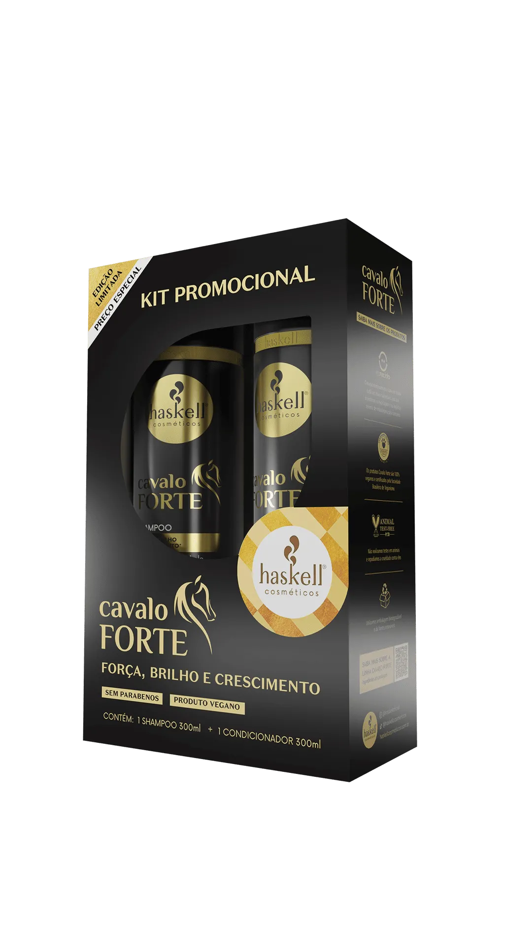 Kit Cavalo Forte Shampoo e Condicionador 300ml - Haskell Cosméticos