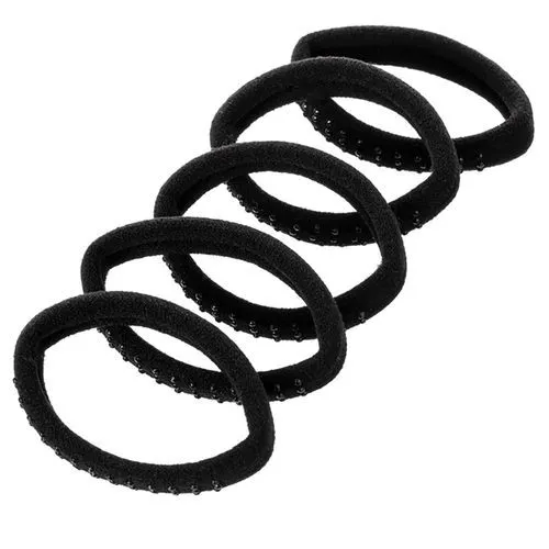 Elásticos de Cabelo Preto com Pedrinhas 5 unidades - ProArt