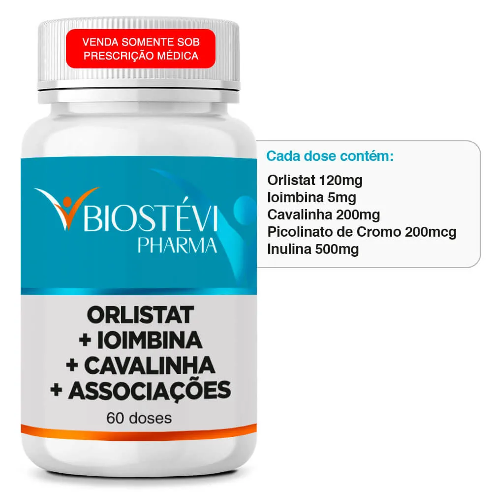 Composto Orlistate Turbo: Orlistate + Ioimbina + Associações 60 Doses