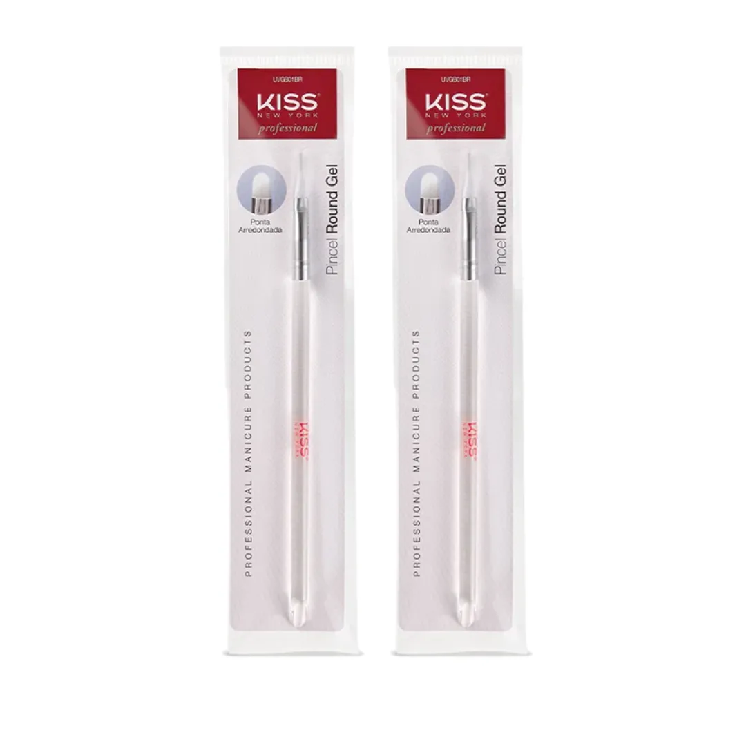 Kit 2 Pincéis para Unhas de Gel Round Gel -  Kiss New York
