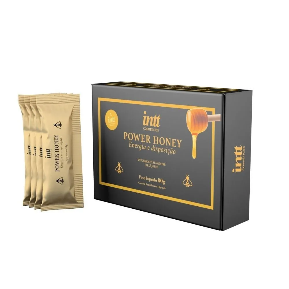 Caixa Com 8 Sachês Melzinho Estimulante Natural Power Honey - Intt Cosméticos