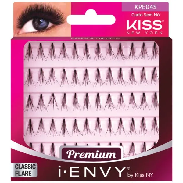 Cílios Postiços Kiss NY I-Envy Individual - sem nó curto