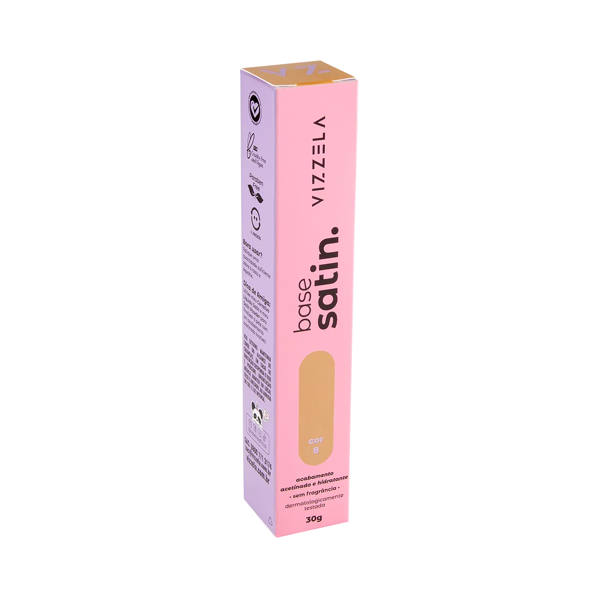 Base Líquida Satin Cor 08 - Vizzela