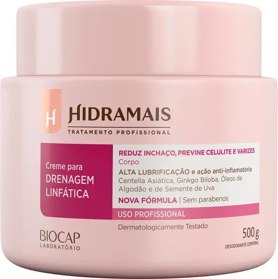Creme de Massagem Drenagem Linfática 500G Hidramais
