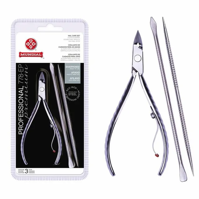 Alicate Mundial Profissional Afiado + Espatula Inox 778