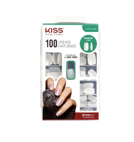 Unhas Postiças Naturais Quadrado Curto - Kiss New York