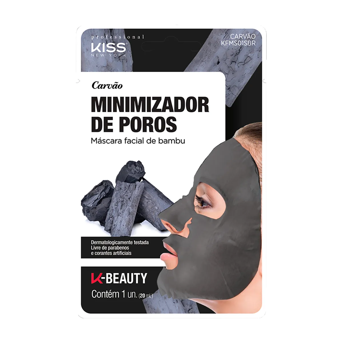 Máscara Facial Bambu Kiss NY - Carvão Minimizador de Poros