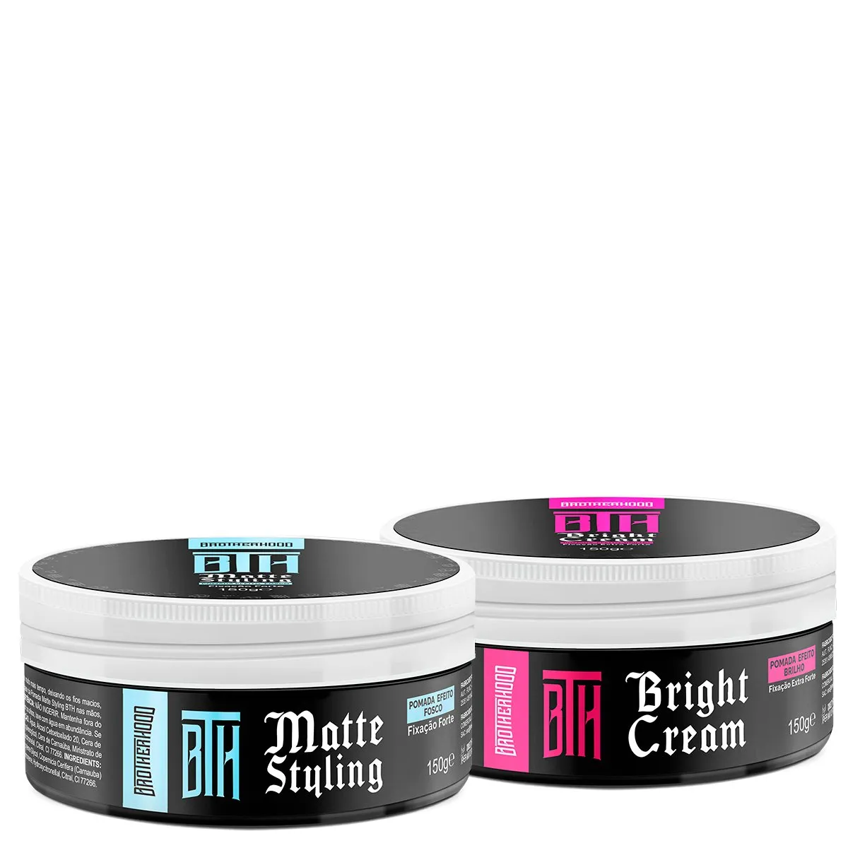 Kit Pomada Matte Styling + Brilho Bright Cream BTH 150g