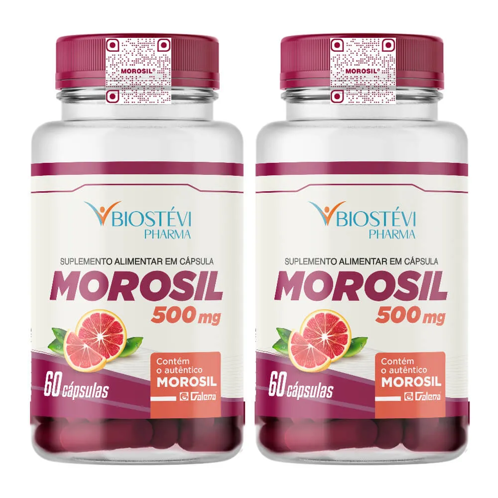 Kit 2 potes morosil 500mg 60 cápsulas - com selo de autenticidade
