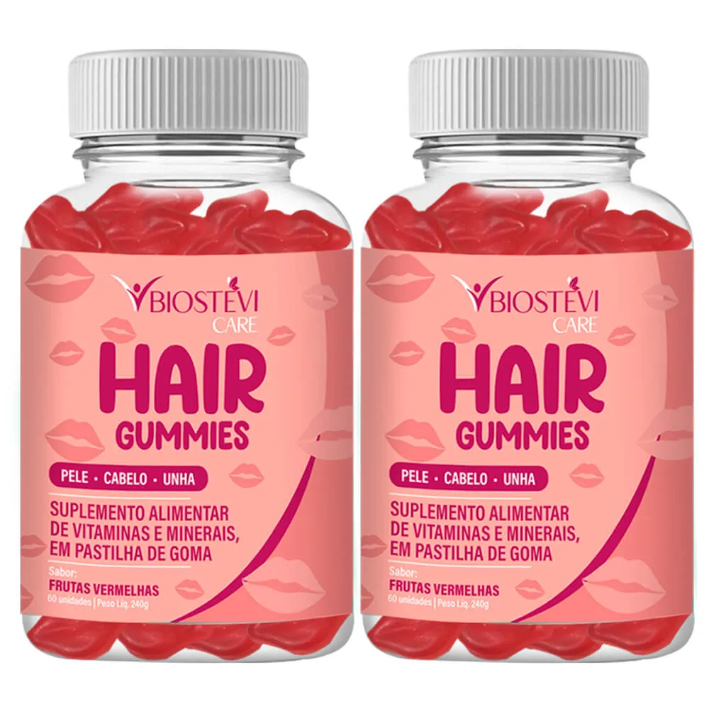 Kit 2 Potes Hair Gummies 60 Gomas