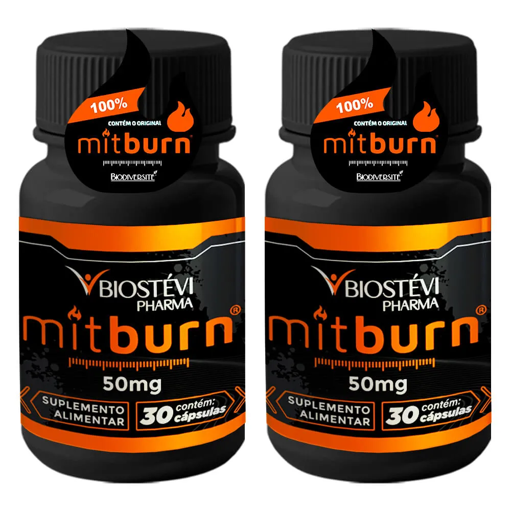 Kit 2 potes mitburn 50mg 30 cápsulas - com selo de autenticidade
