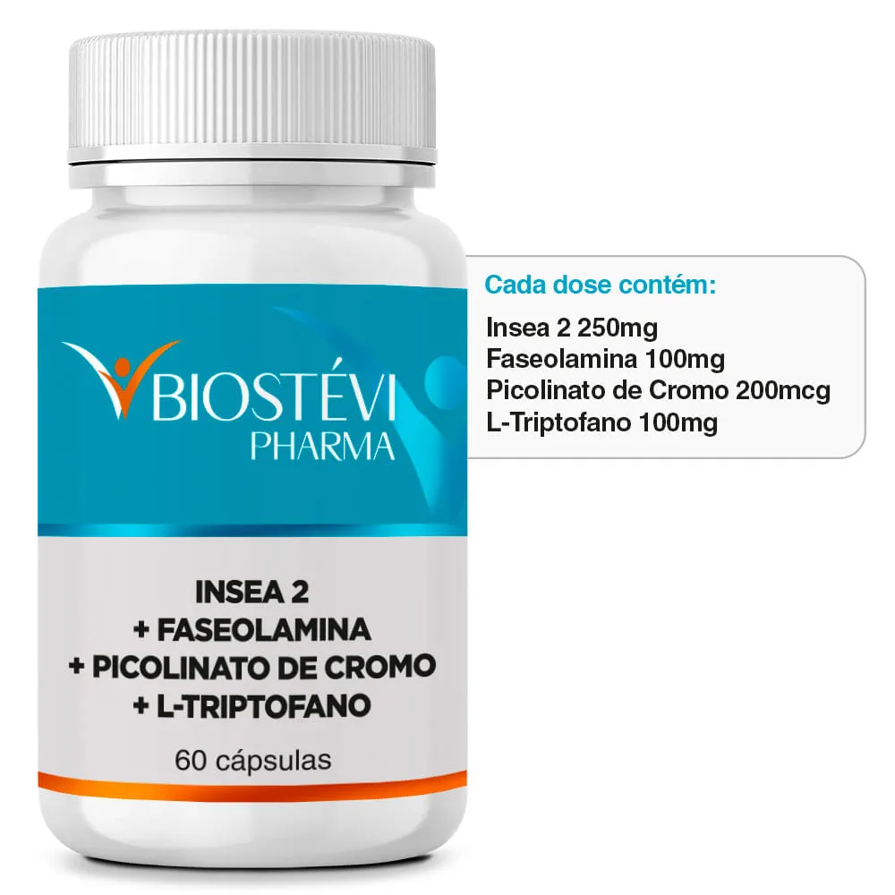 Composto Inibidor de Carboidrato | Insea 2 + Faseolamina + Picolinato de Cromo + L-Triptofano 60 Cápsulas