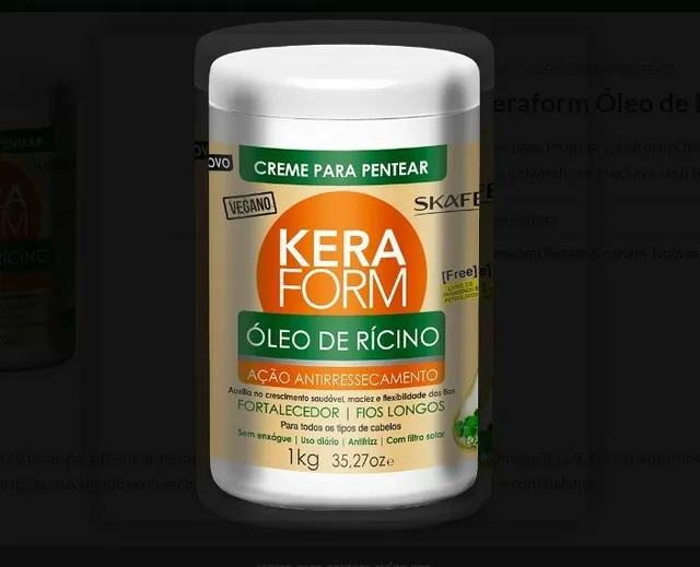 CREME PARA PENTEAR KERAFORM OLEO DE RICINO 1KG