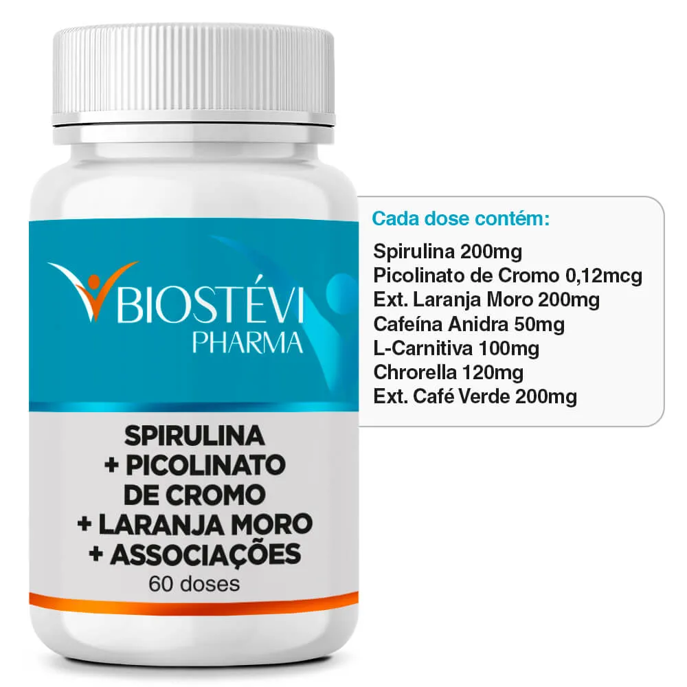 Pill Fit | Spirulina + Picolinato de Cromo + Laranja Moro + Associações 60 Doses