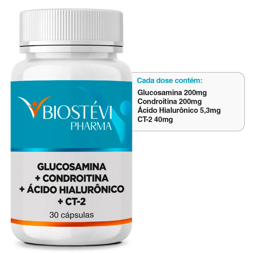 Glucosamina + Condroitina + Ácido Hialurônico + CT-2 30 Cápsulas